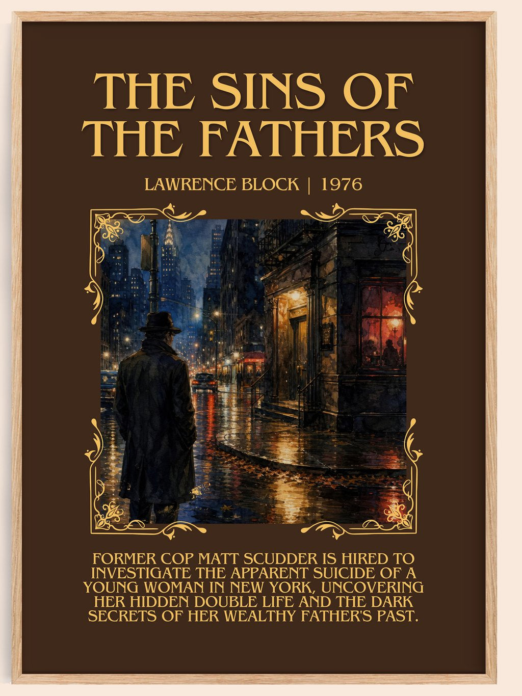The Sins of the Fathers Minimalist Book Poster by Lawrence Block – book poster
