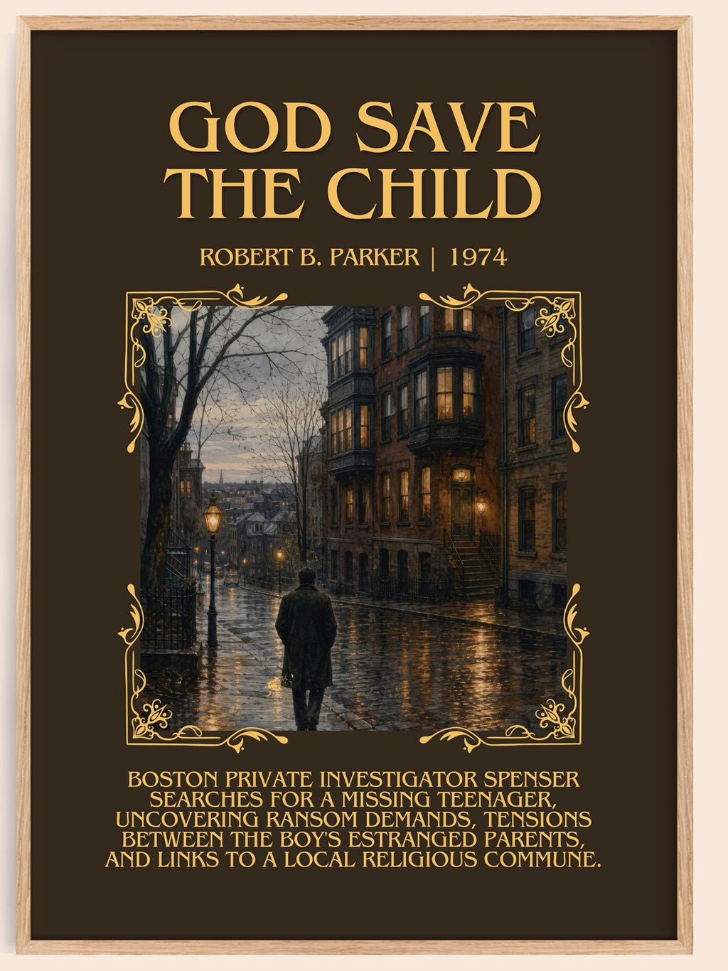 God Save the Child Minimalist Book Poster by Robert B. Parker – book poster