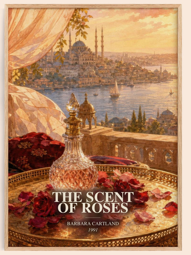 The Scent Of Roses Book Watercolour Illustration by Barbara Cartland