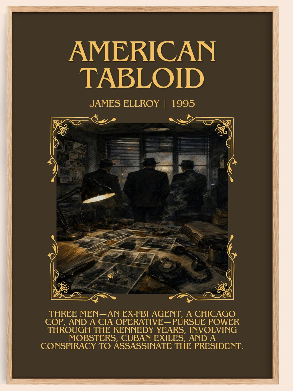 American Tabloid Minimalist Book Poster by James Ellroy – book poster