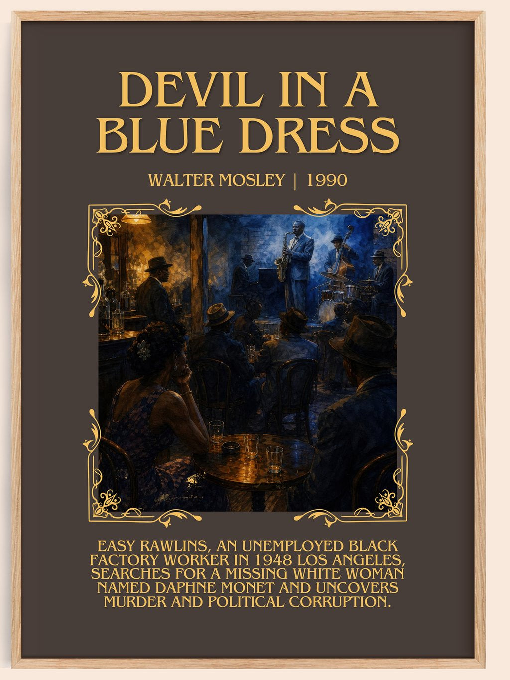Devil in a Blue Dress Minimalist Book Poster by Walter Mosley – book poster