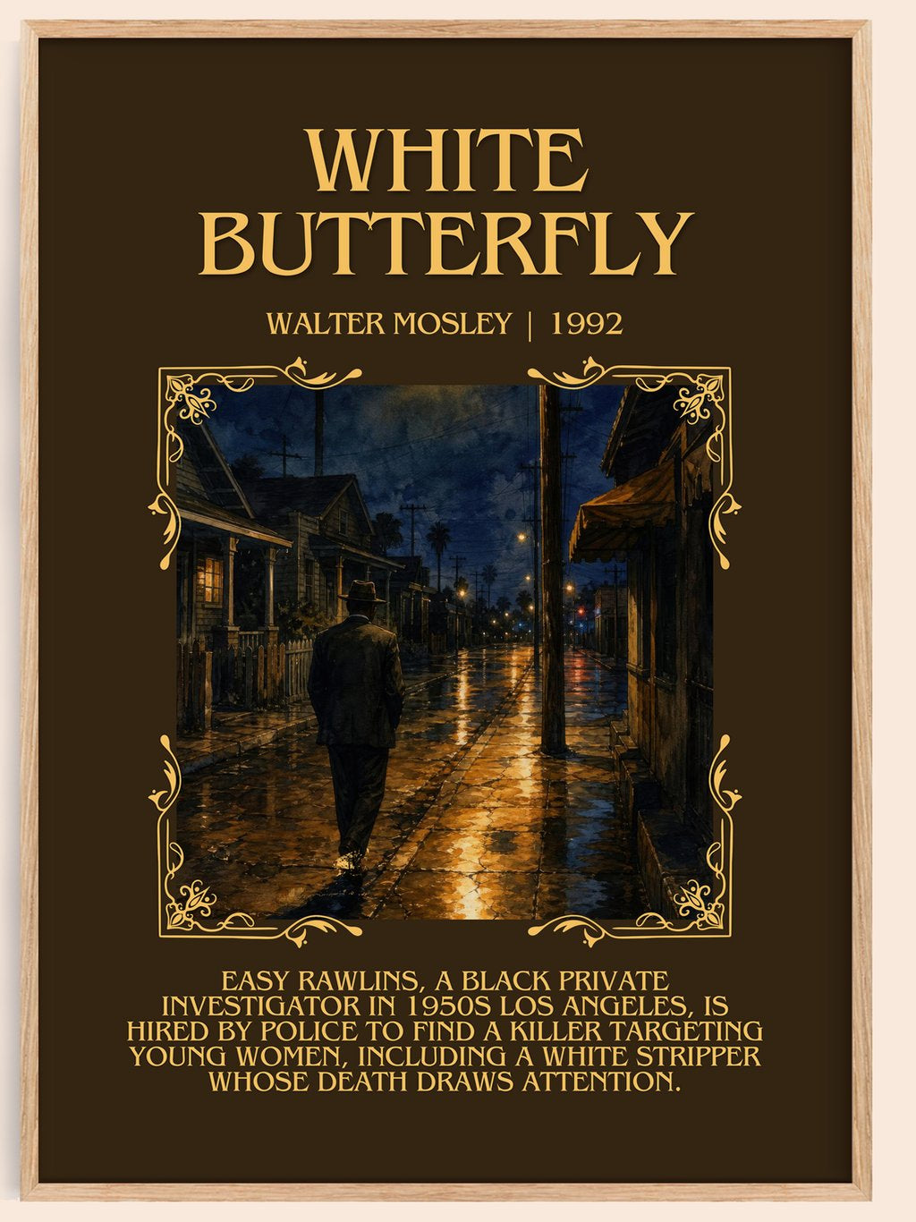 White Butterfly Minimalist Book Poster by Walter Mosley – book poster