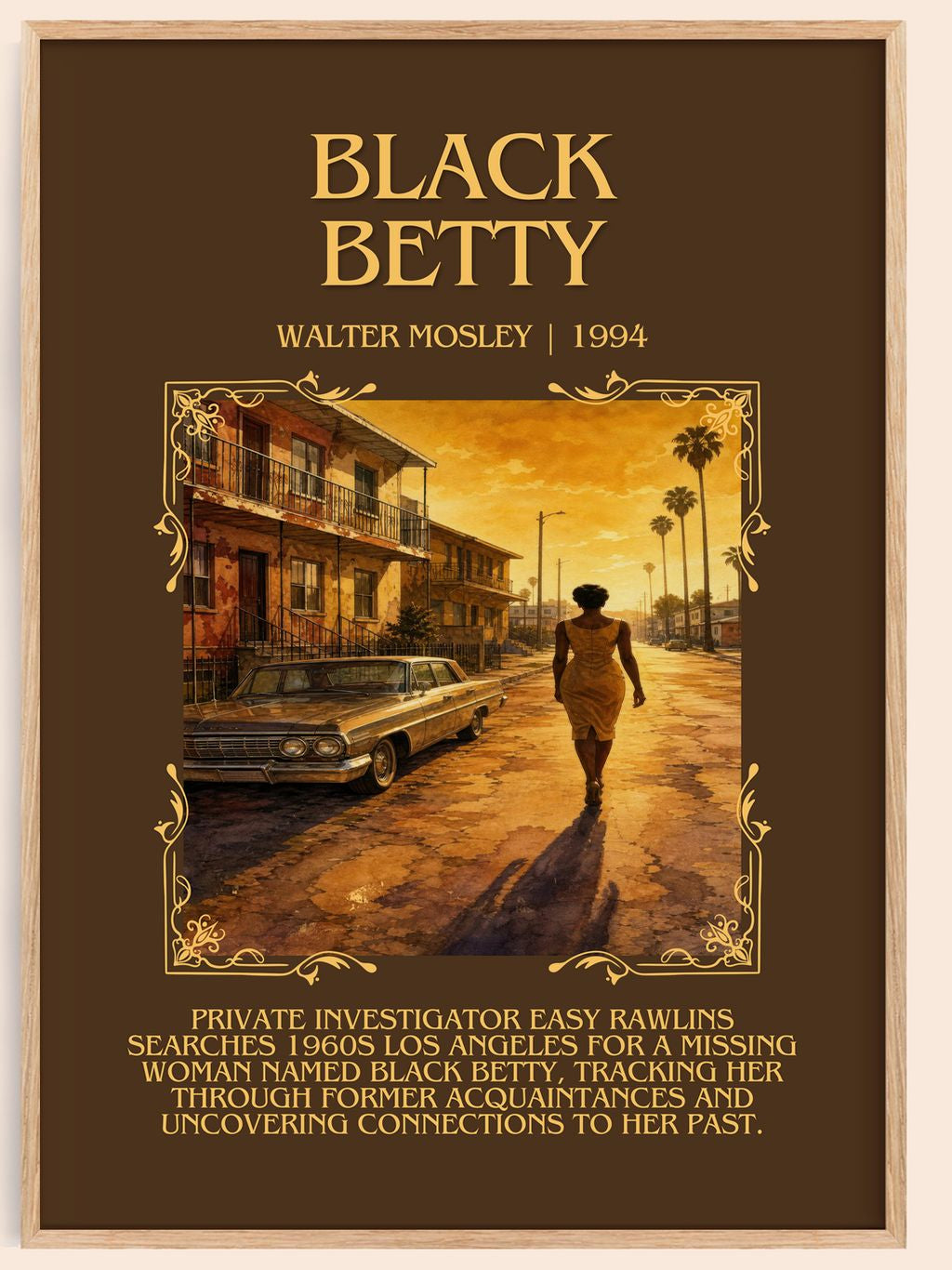 Black Betty Minimalist Book Poster by Walter Mosley – book poster