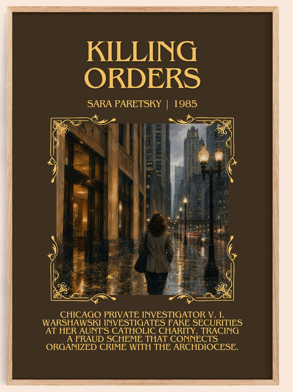 Killing Orders Minimalist Book Poster by Sara Paretsky – book poster
