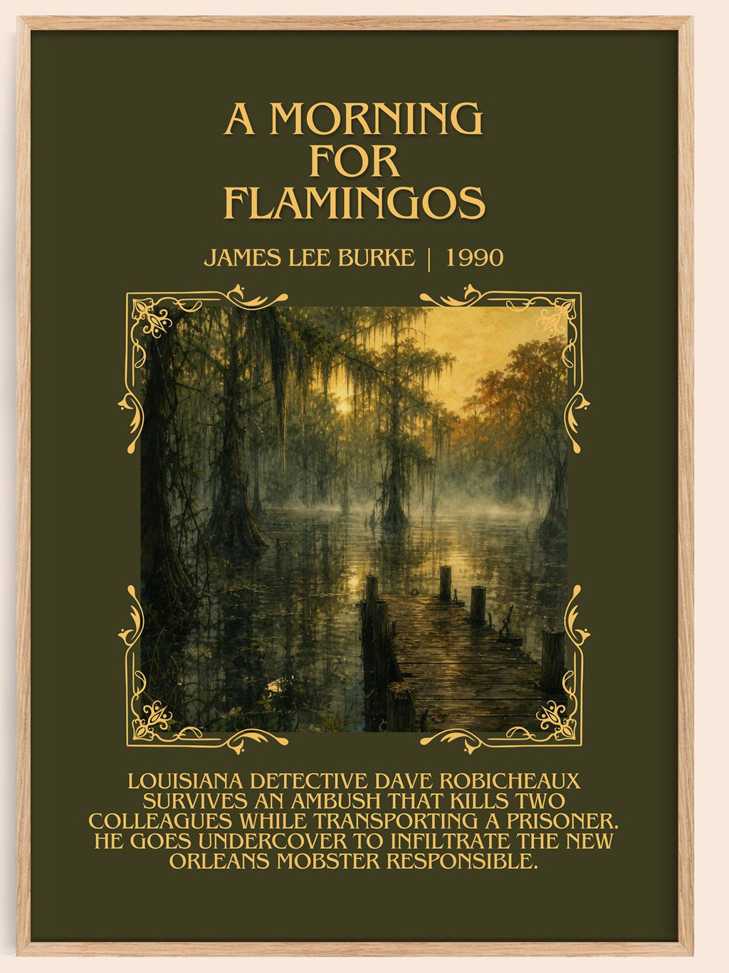 A Morning for Flamingos Minimalist Book Poster by James Lee Burke – book poster