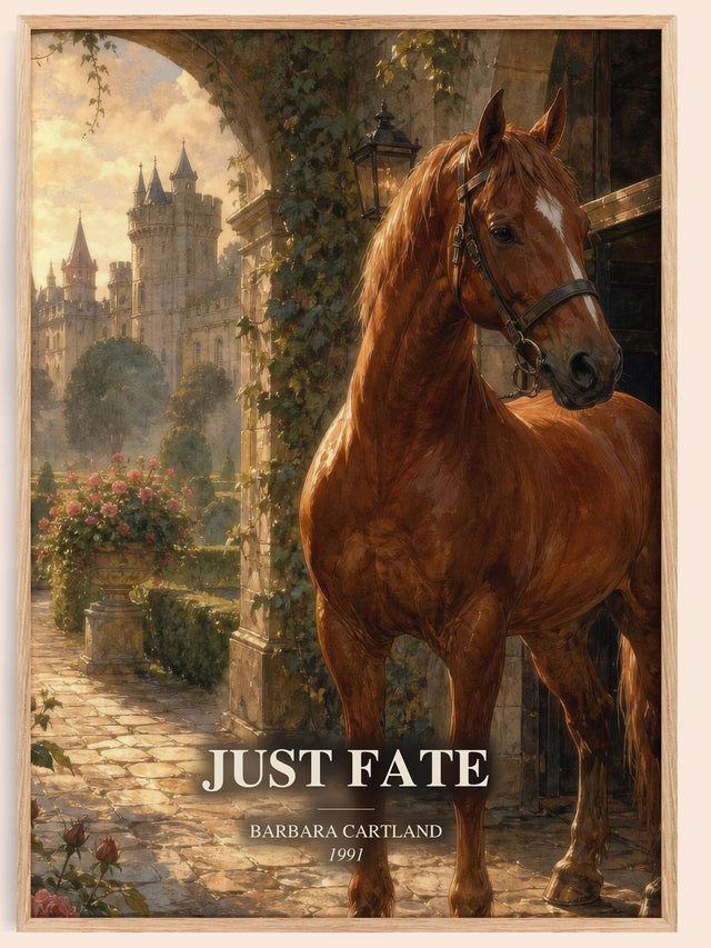 Just Fate Book Watercolour Illustration by Barbara Cartland