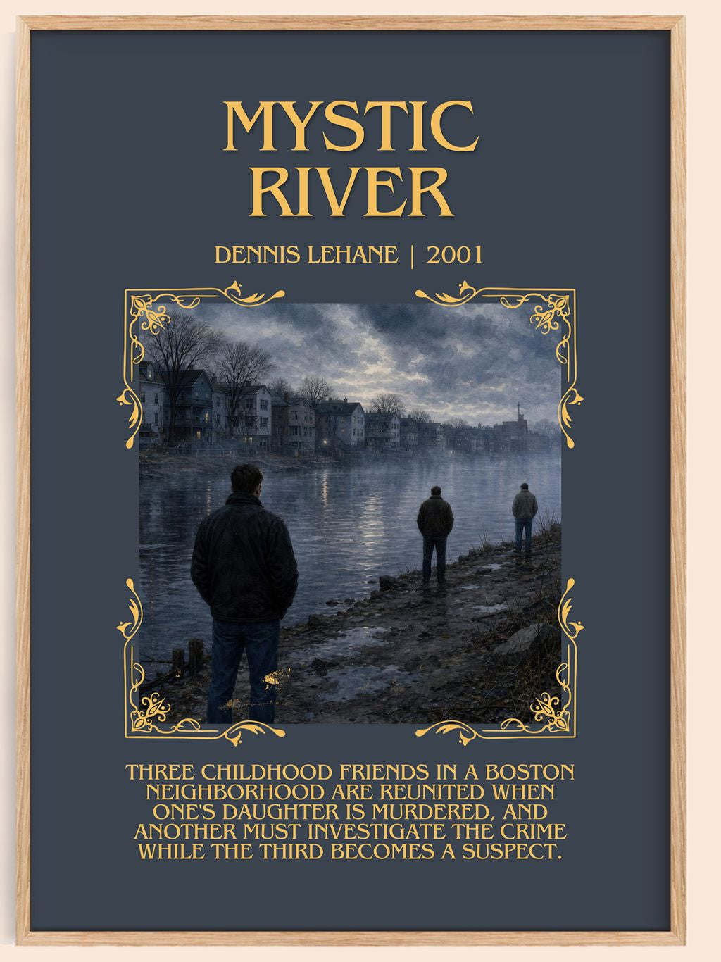 Mystic River Minimalist Book Poster by Dennis Lehane – book poster