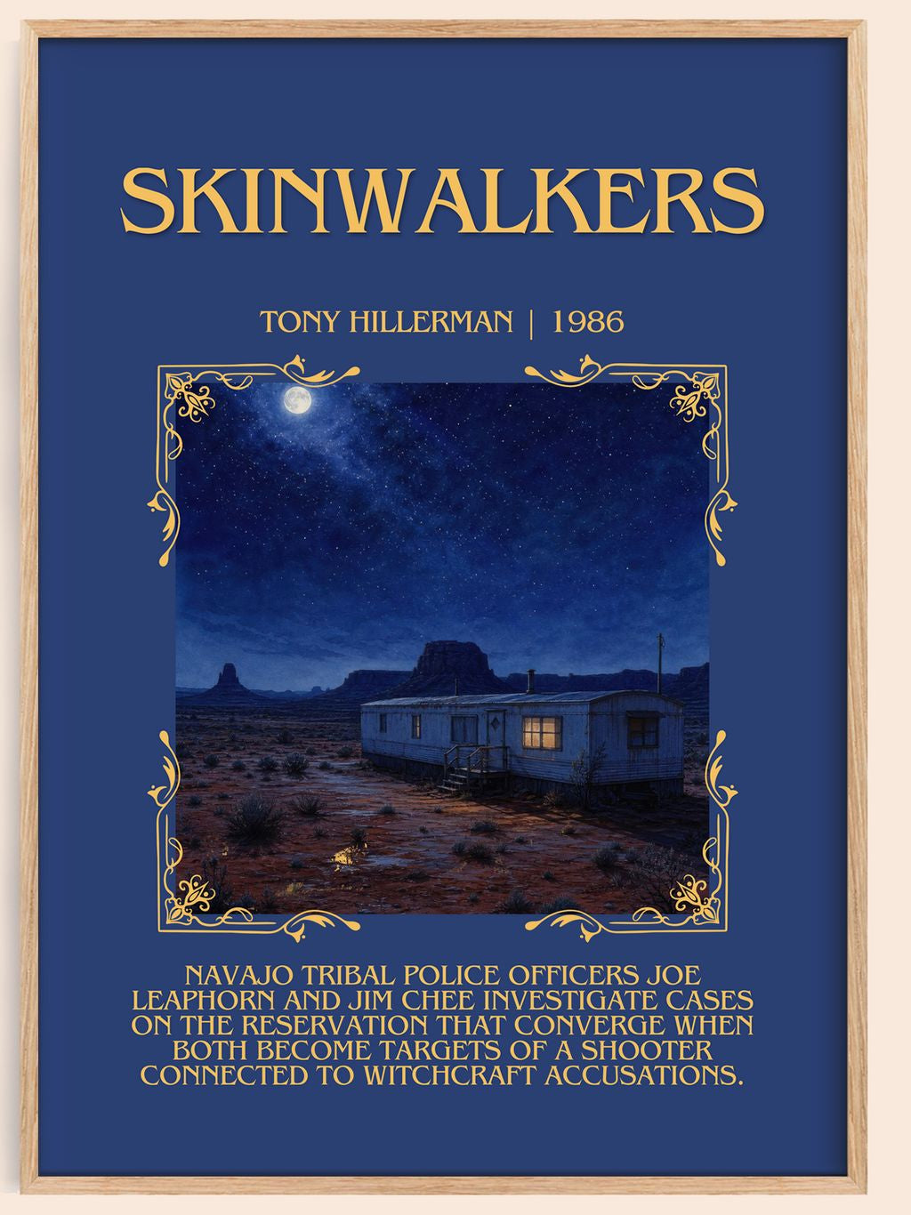 Skinwalkers Minimalist Book Poster by Tony Hillerman – book poster