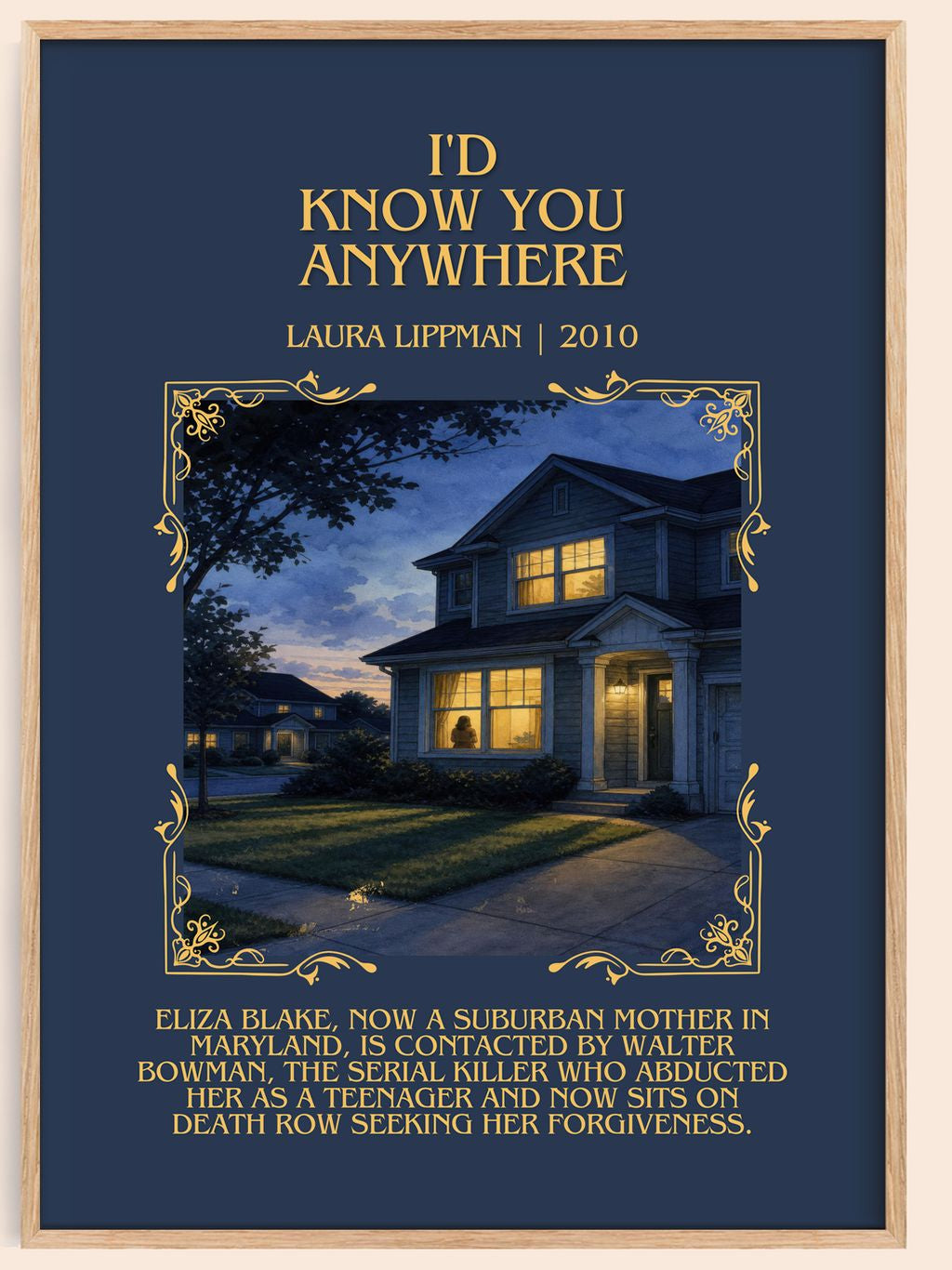 I'd Know You Anywhere Minimalist Book Poster by Laura Lippman – book poster