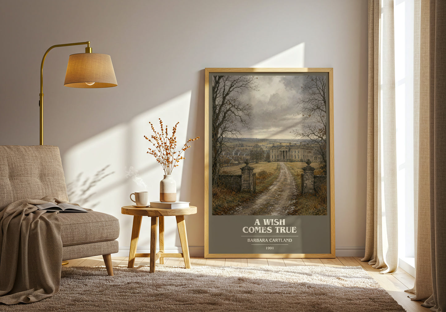 A Wish Comes True book cover print on bookshelf – Barbara Cartland fan gift
