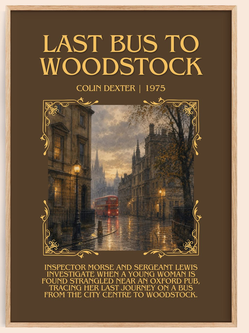 Last Bus to Woodstock Minimalist Book Poster by Colin Dexter – book poster