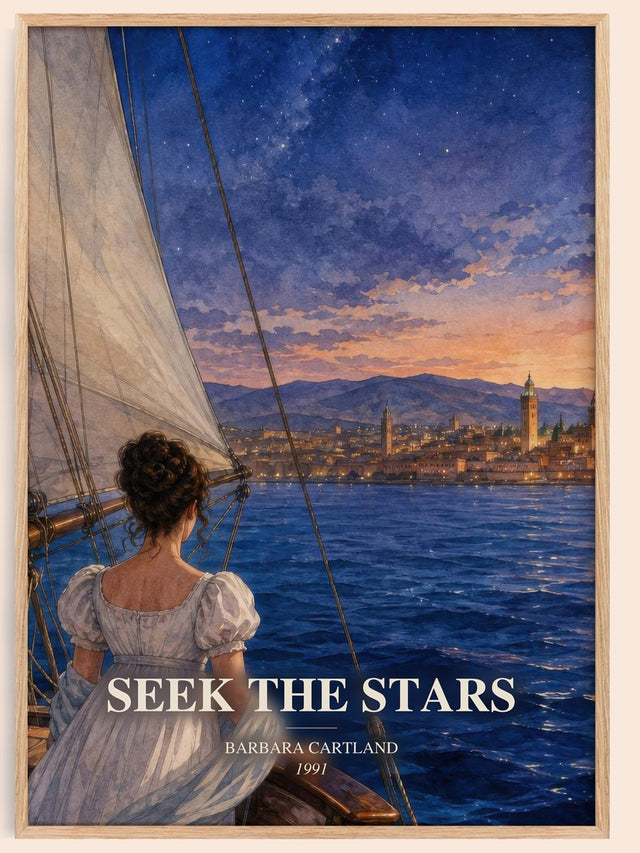 Seek The Stars Book Watercolour Illustration by Barbara Cartland