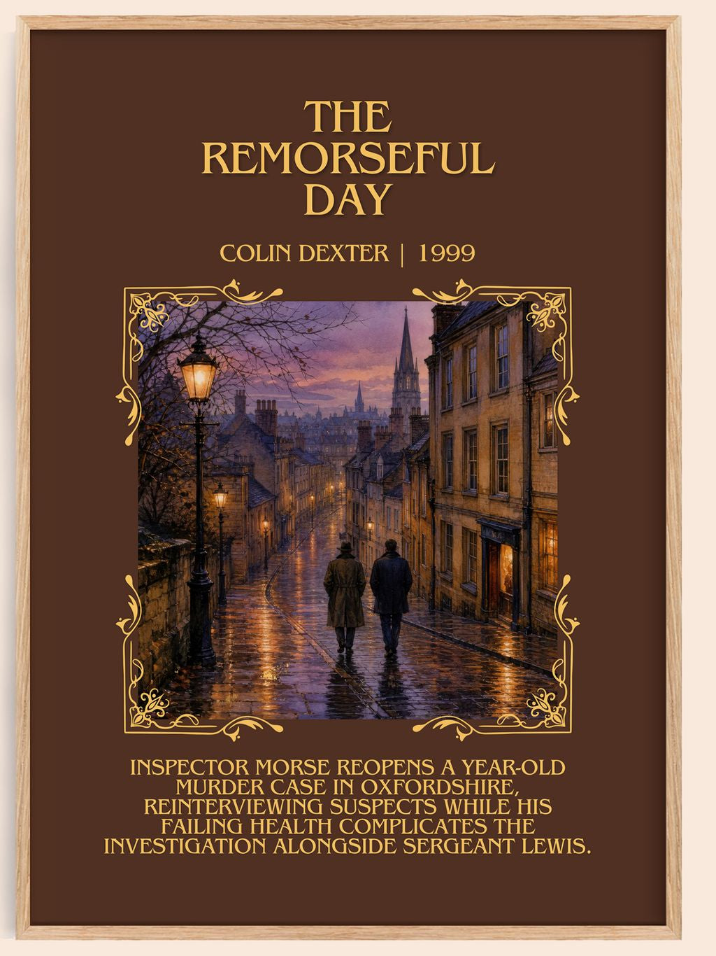 The Remorseful Day Minimalist Book Poster by Colin Dexter – book poster