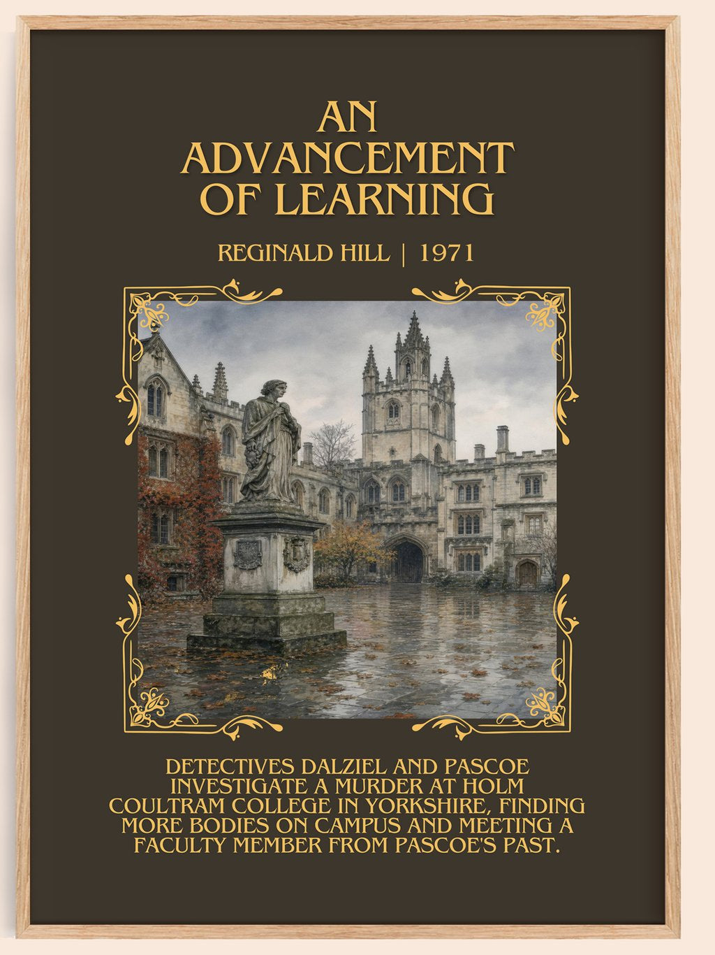 An Advancement of Learning Minimalist Book Poster by Reginald Hill – book poster