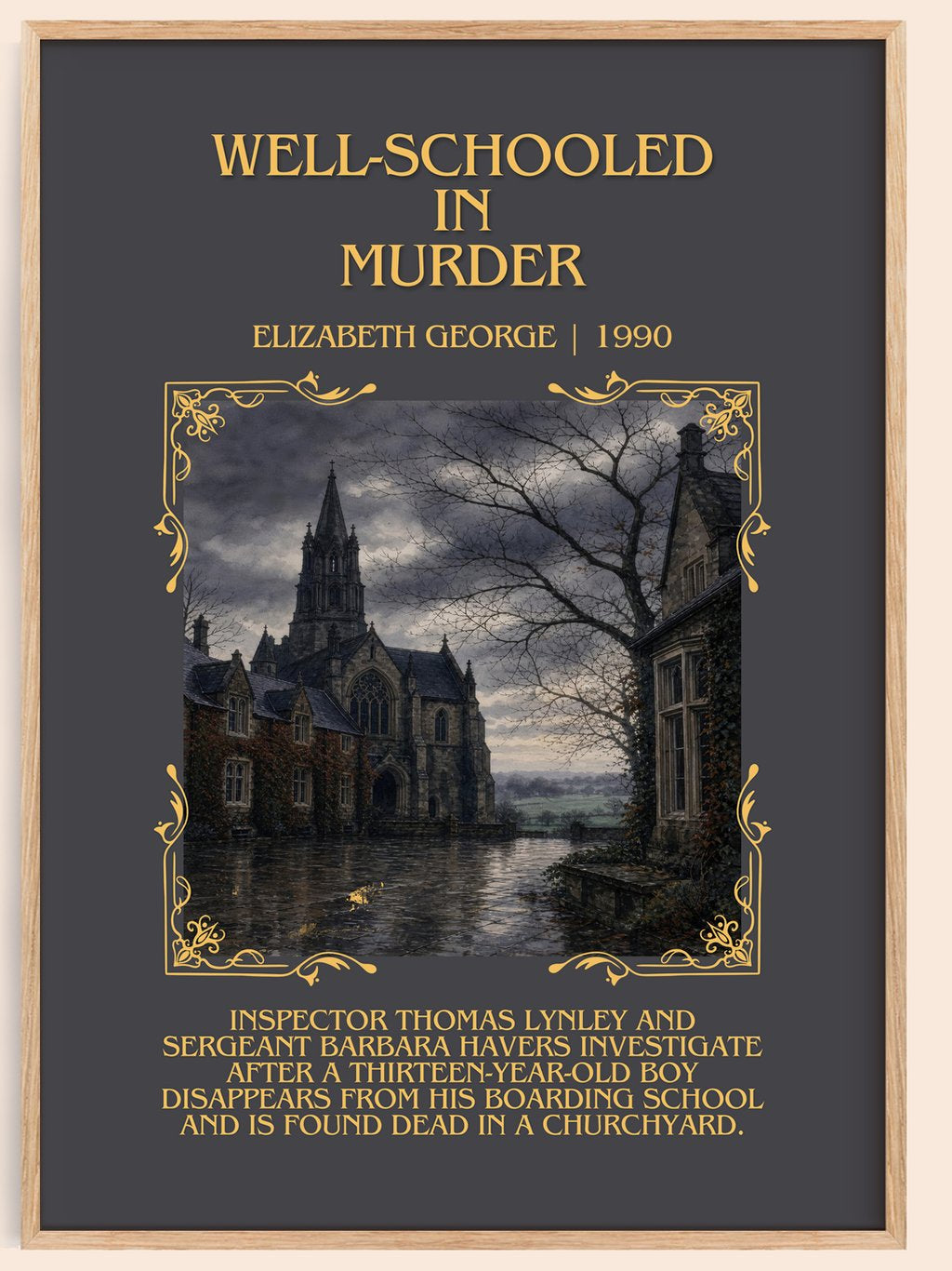 Well-Schooled in Murder Minimalist Book Poster by Elizabeth George – book poster