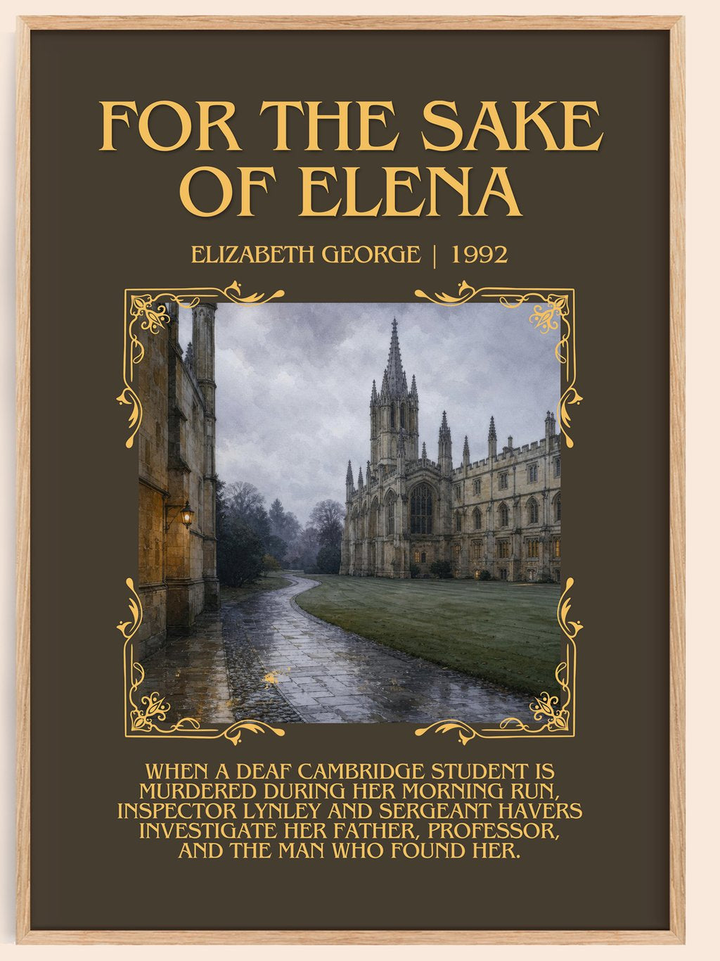 For the Sake of Elena Minimalist Book Poster by Elizabeth George – book poster