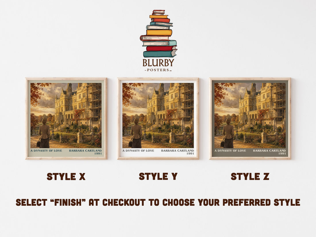A Dynasty Of Love literary print in frame leaning in hallway – romance wall art (mockup)