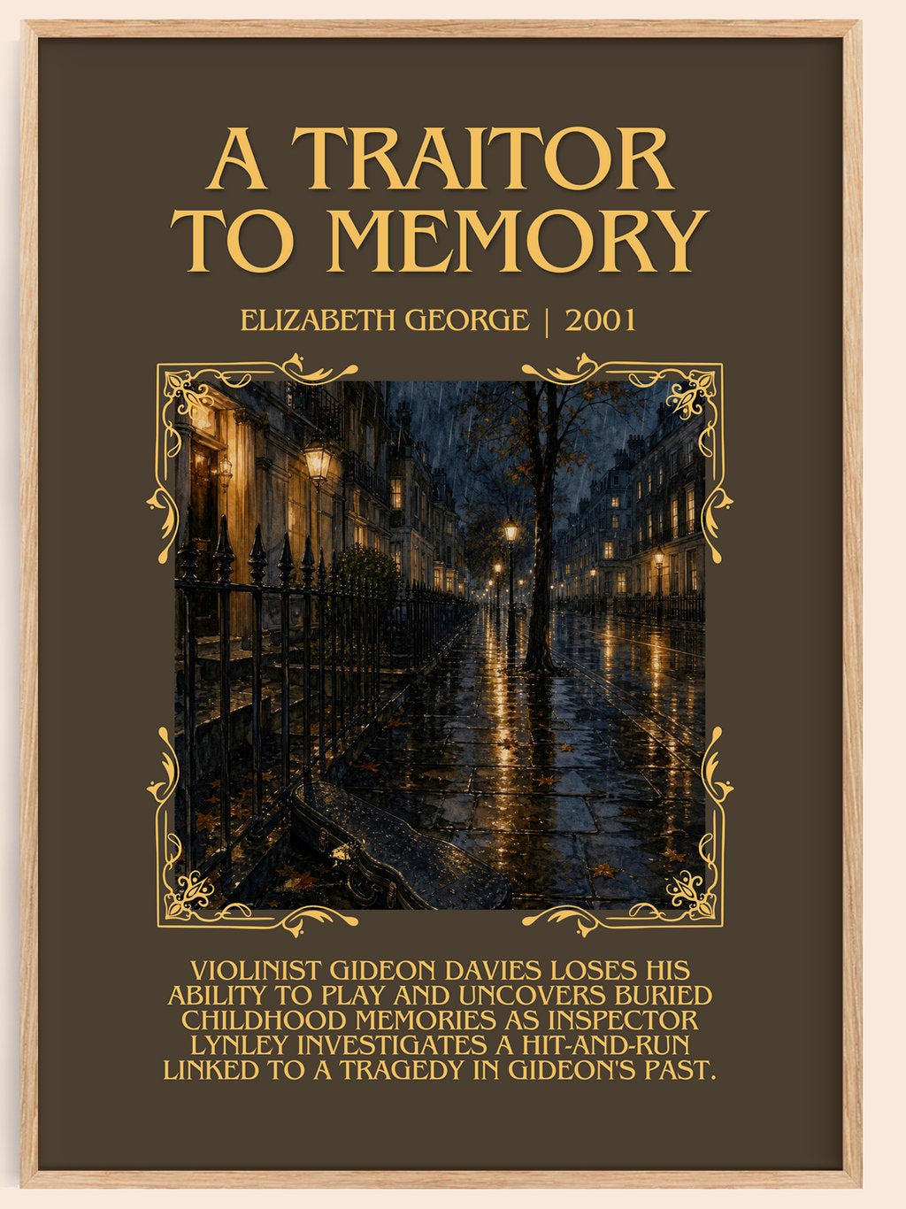 A Traitor to Memory Minimalist Book Poster by Elizabeth George – book poster