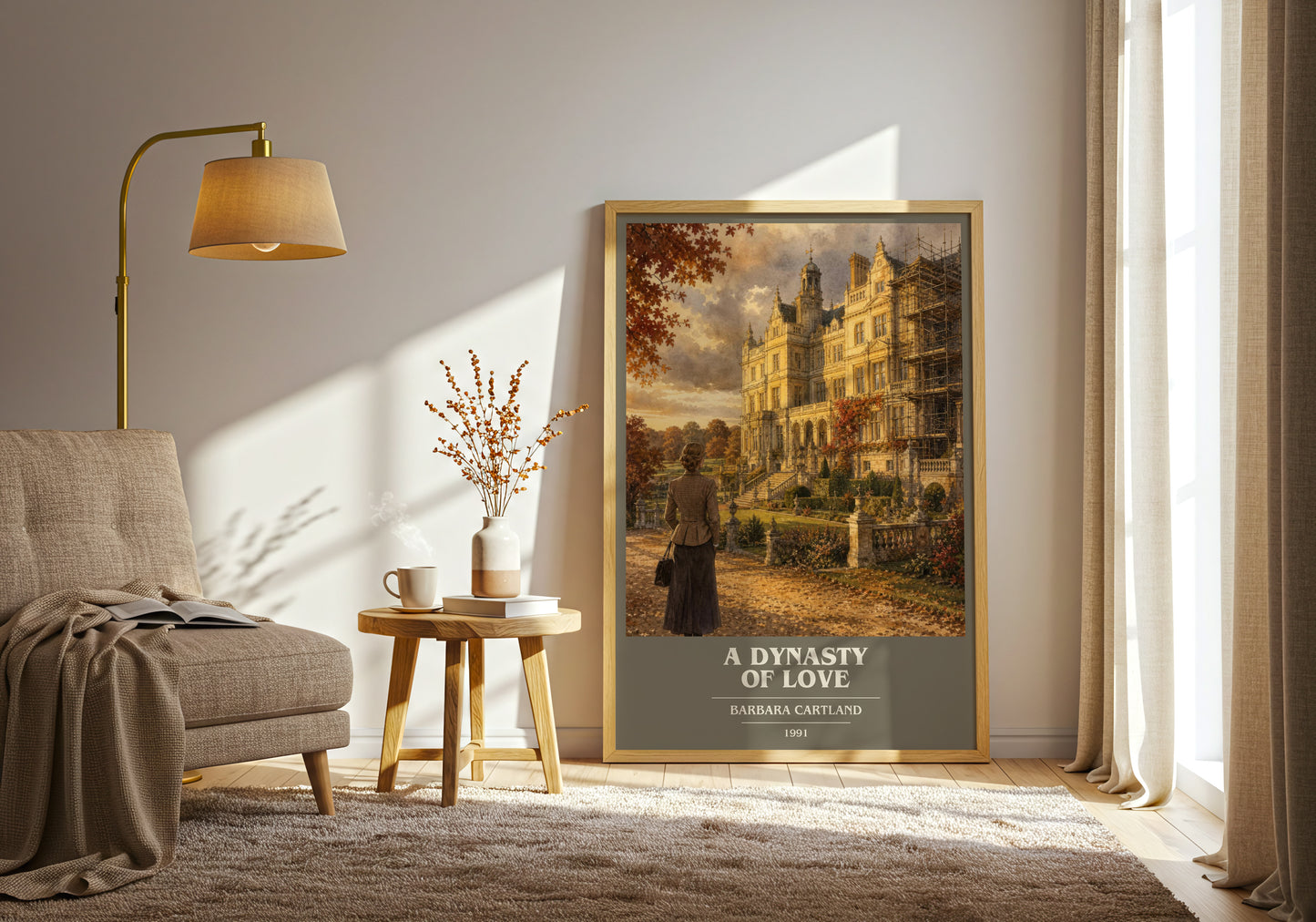 A Dynasty Of Love book cover print on bookshelf – Barbara Cartland fan gift
