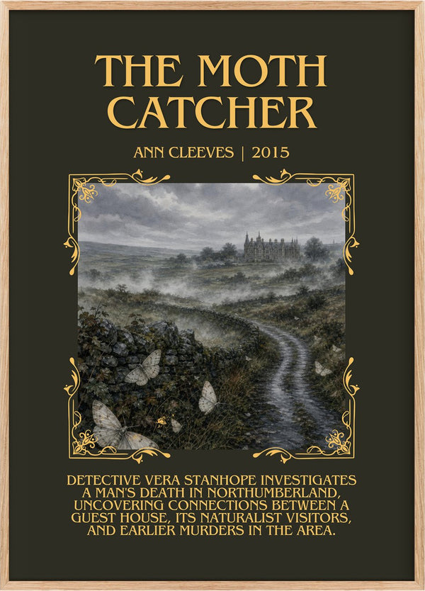 The Moth Catcher Minimalist Book Poster by Ann Cleeves