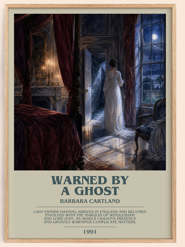 Warned By A Ghost Bookish Wall Art by Barbara Cartland