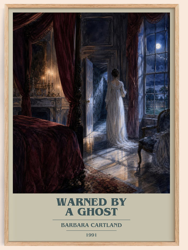 Warned By A Ghost Book Cover Poster by Barbara Cartland
