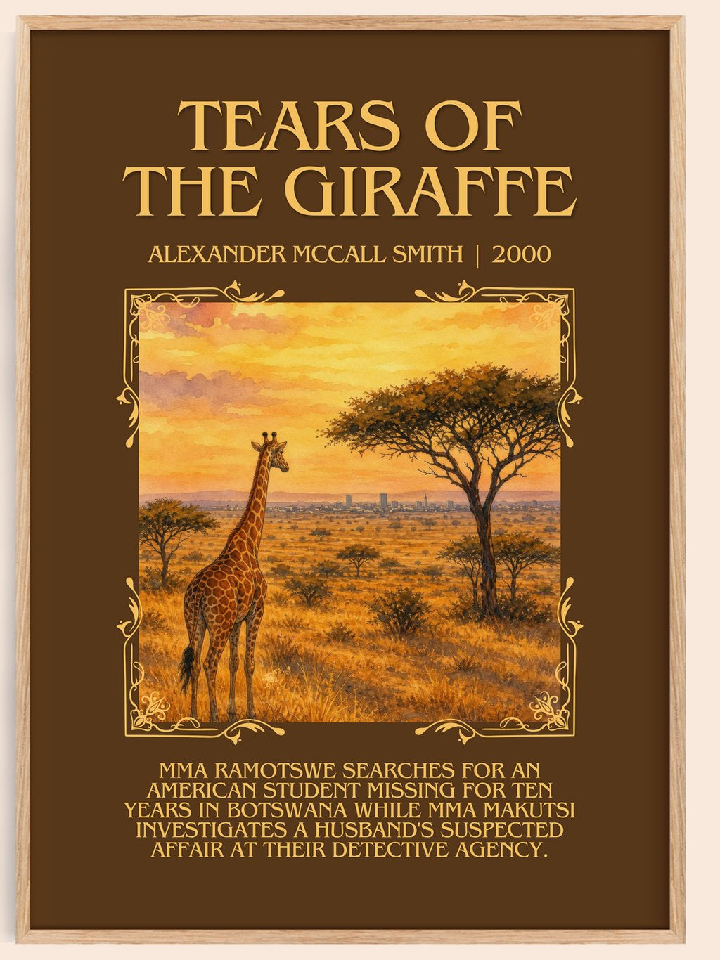 Tears of the Giraffe Minimalist Book Poster by Alexander McCall Smith – book poster