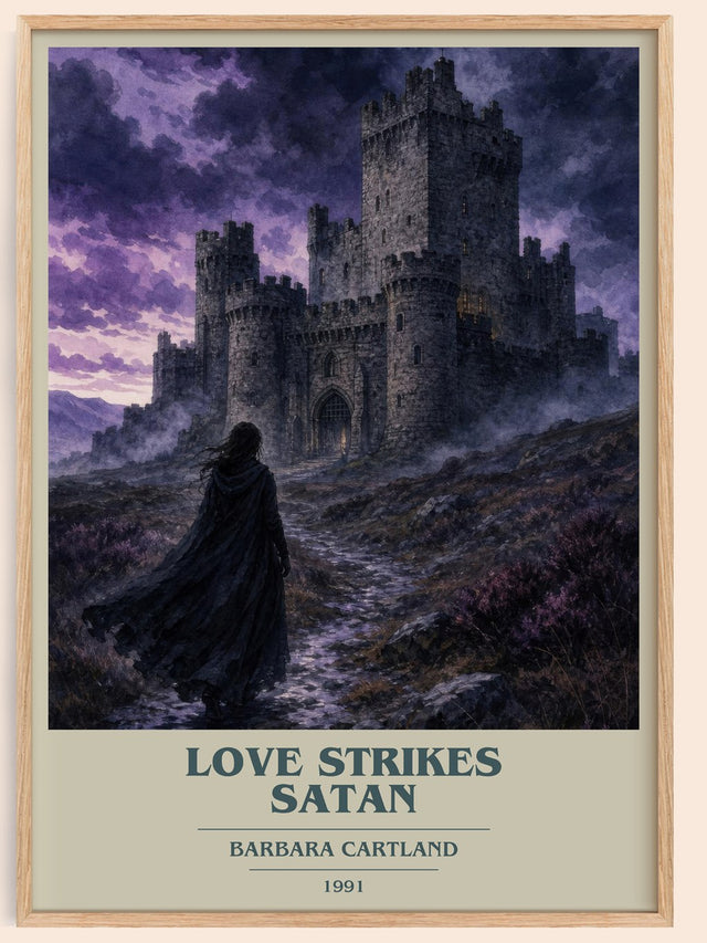 Love Strikes Satan Book Cover Poster by Barbara Cartland