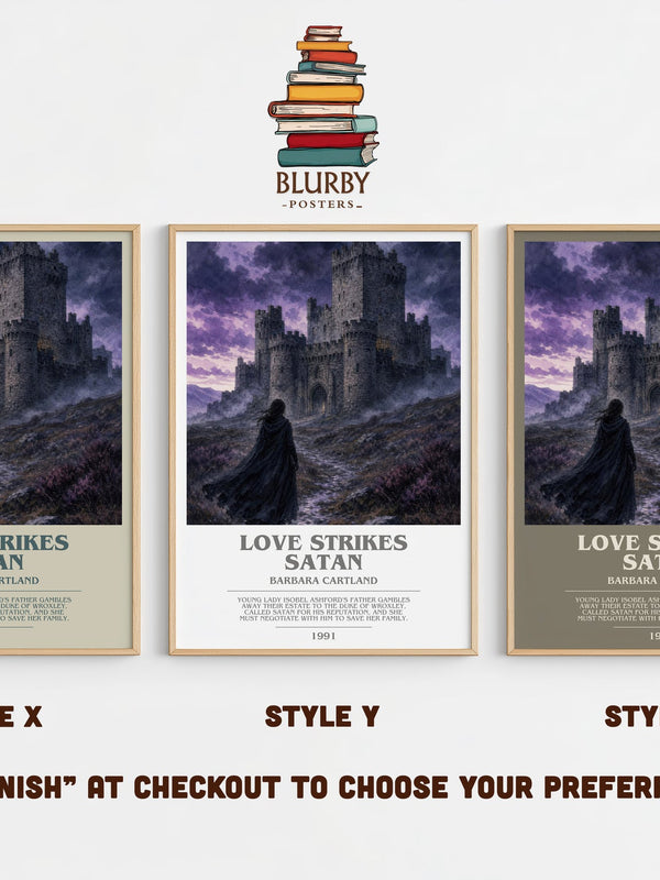 Love Strikes Satan bookish print in frame leaning in hallway – romance wall art