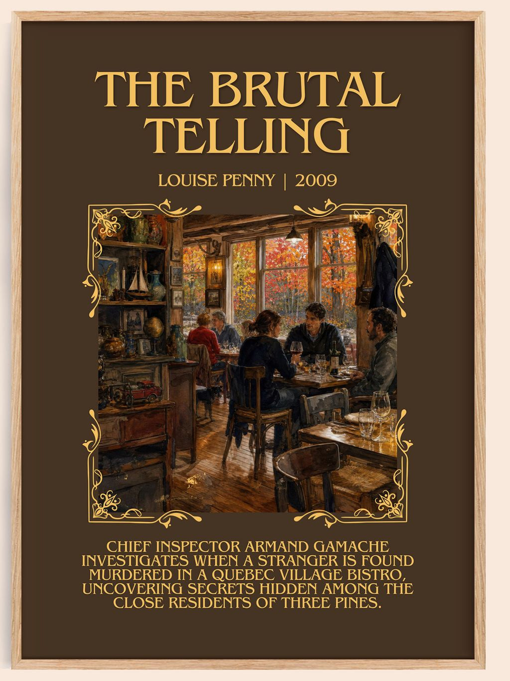 The Brutal Telling Minimalist Book Poster by Louise Penny – book poster