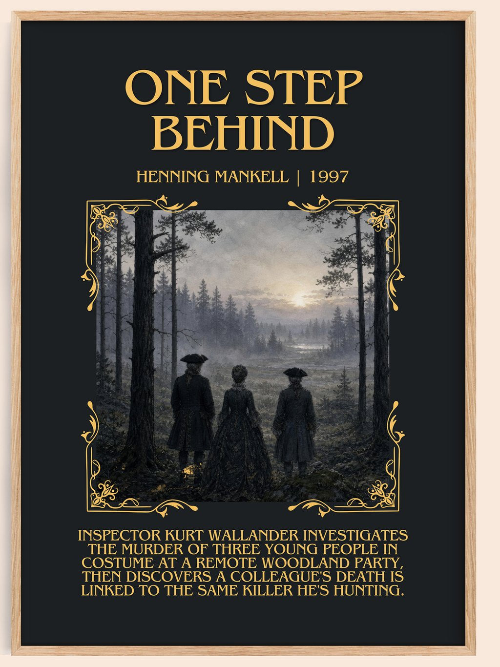 One Step Behind Minimalist Book Poster by Henning Mankell – book poster