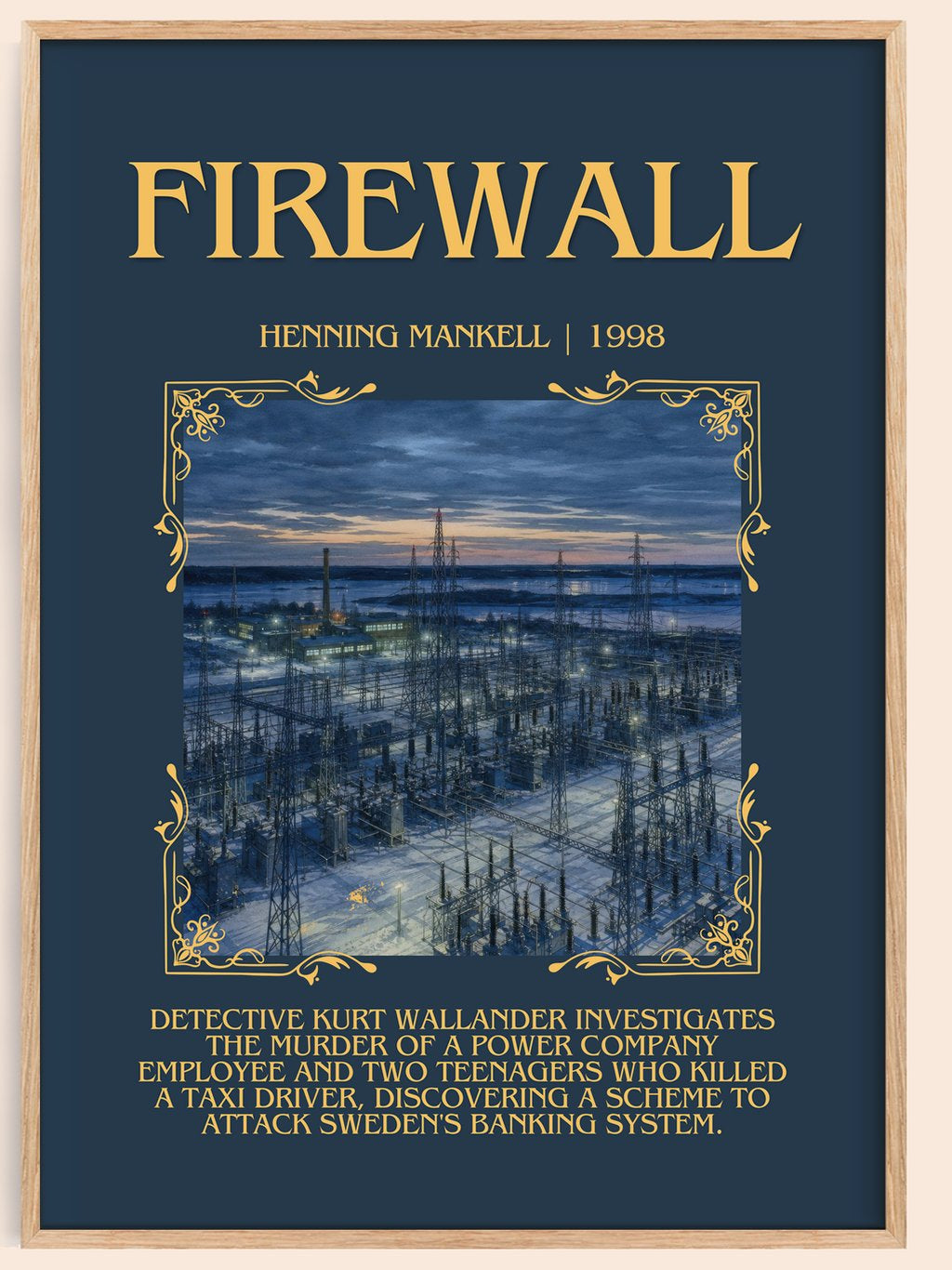 Firewall Minimalist Book Poster by Henning Mankell – book poster