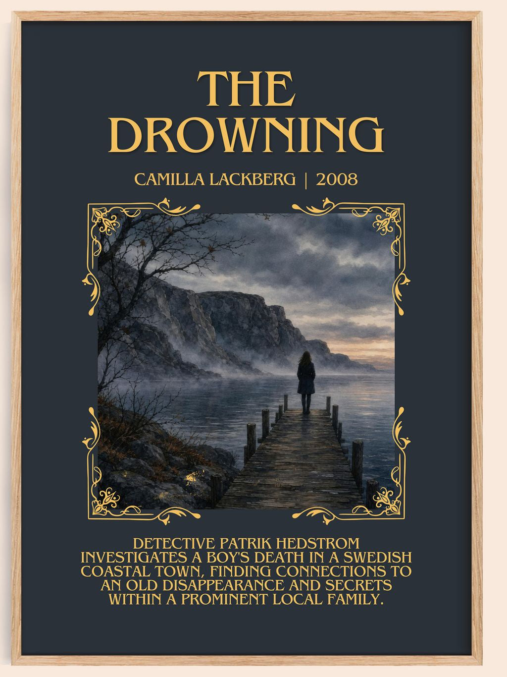 The Drowning Minimalist Book Poster by Camilla Läckberg – book poster