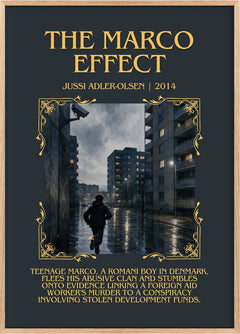 The Marco Effect Minimalist Book Poster by Jussi Adler-Olsen