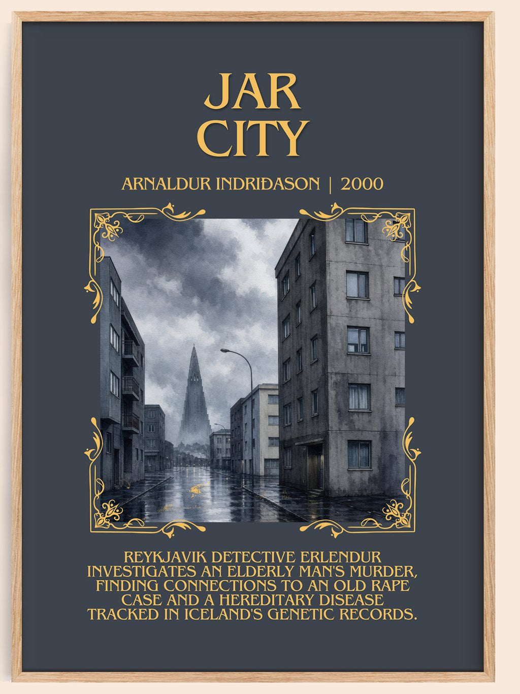Jar City Minimalist Book Poster by Arnaldur Indriðason – book poster