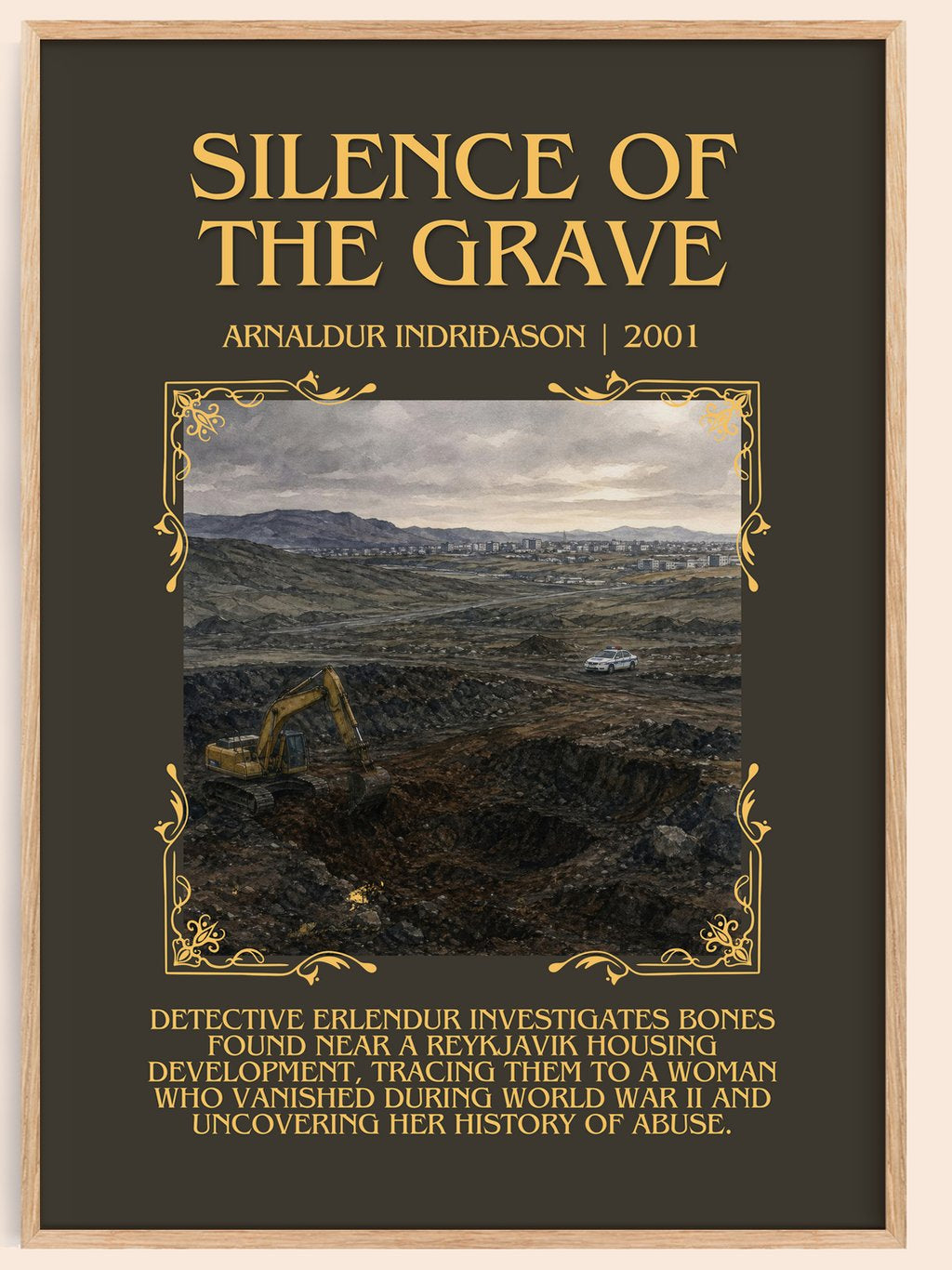 Silence of the Grave Minimalist Book Poster by Arnaldur Indriðason – book poster