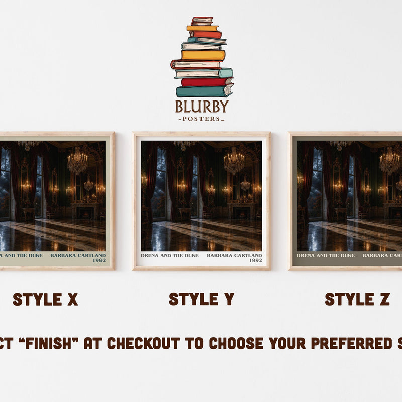 Drena And The Duke literary print in frame leaning in hallway – romance wall art