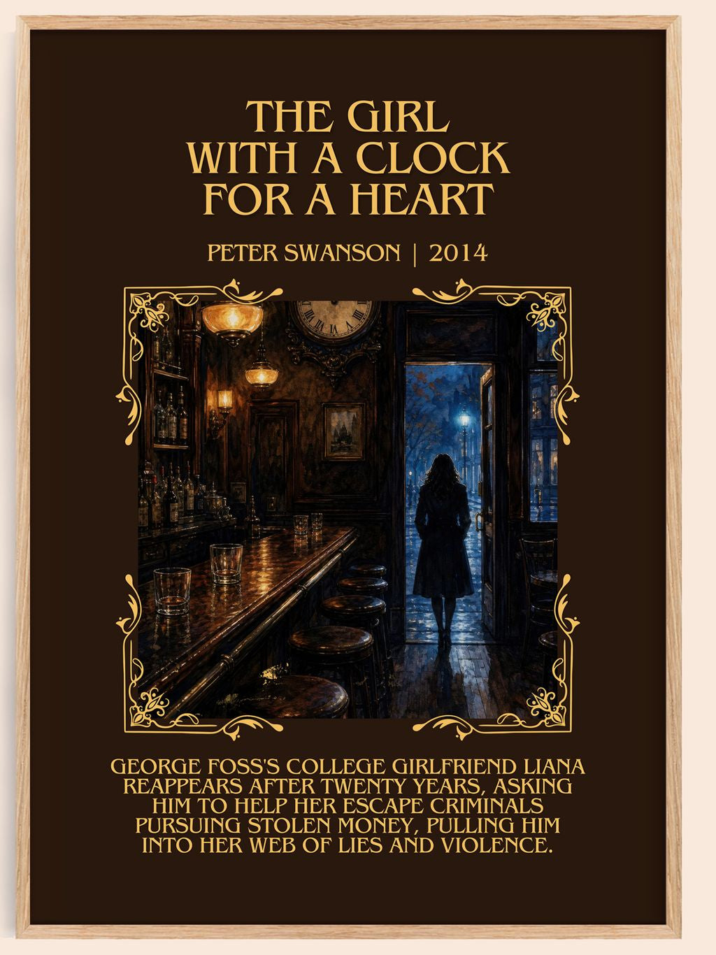 Girl with a Clock for a Heart Minimalist Book Poster by Peter Swanson – book poster