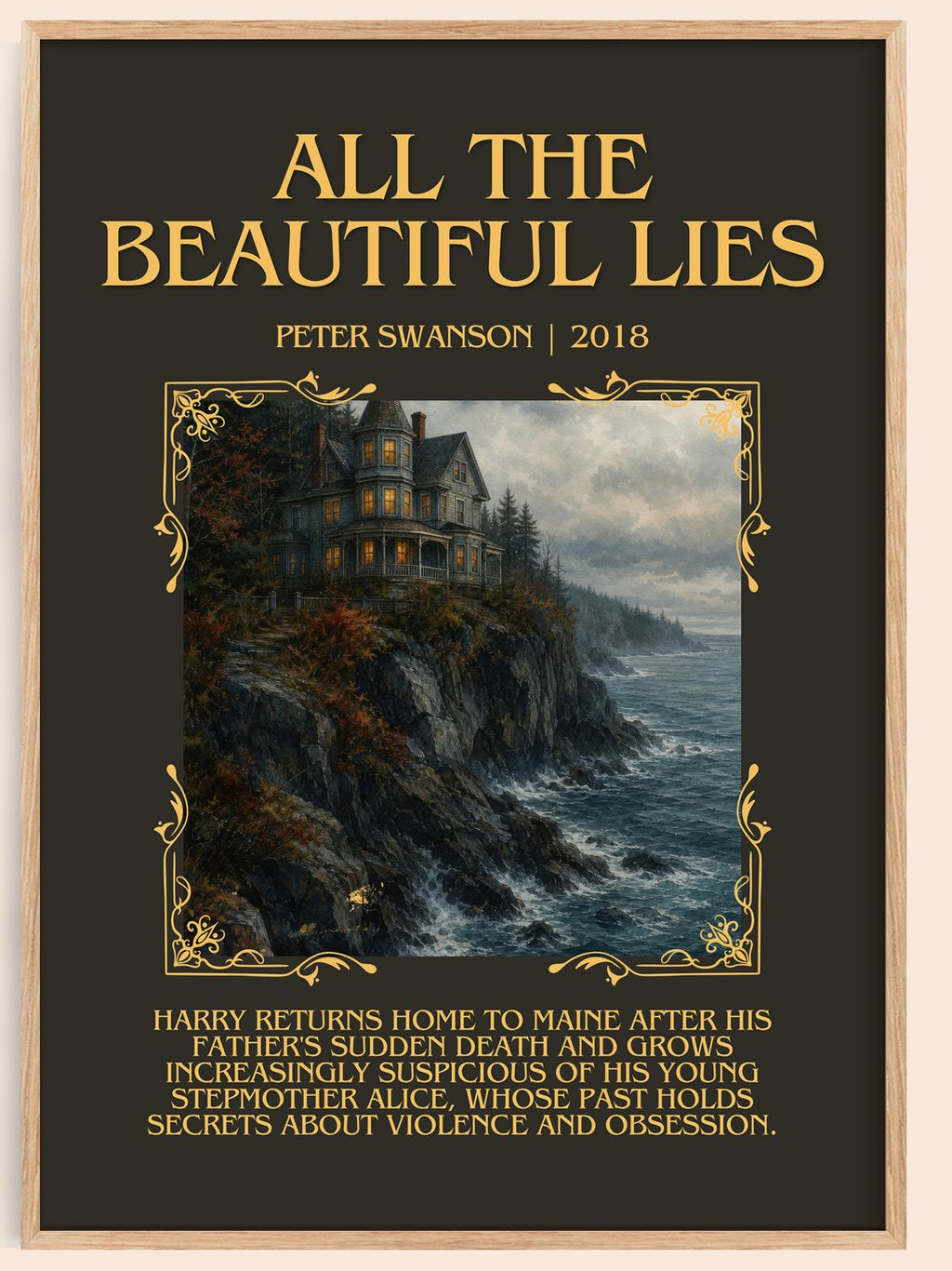 All the Beautiful Lies Minimalist Book Poster by Peter Swanson – book poster