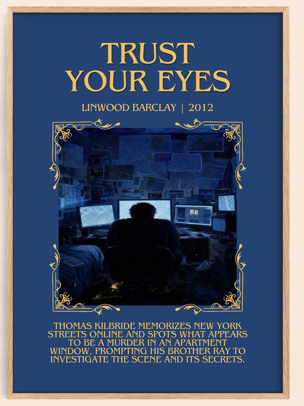 Trust Your Eyes Minimalist Book Poster by Linwood Barclay – book poster