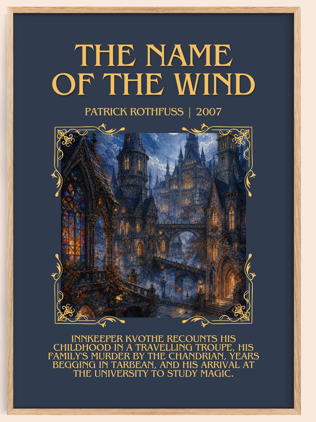 The Name of the Wind Minimalist Book Poster by Patrick Rothfuss – book poster