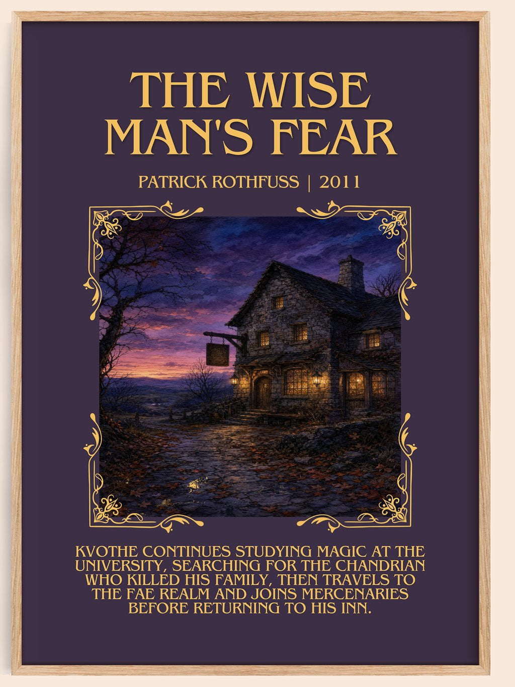 The Wise Man's Fear Minimalist Book Poster by Patrick Rothfuss – book poster