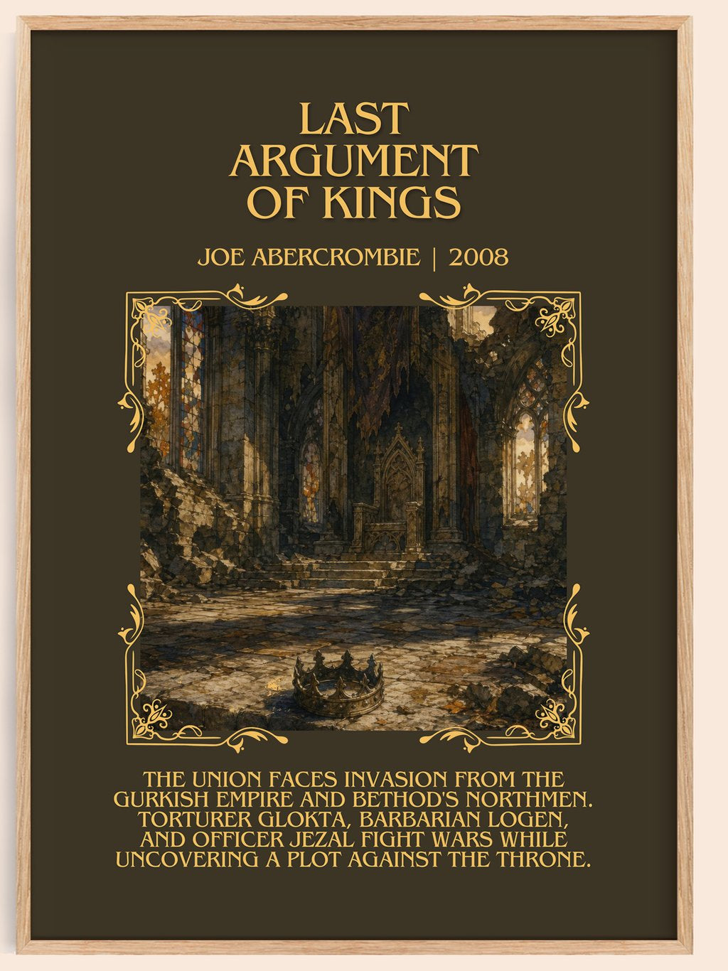 Last Argument of Kings Minimalist Book Poster by Joe Abercrombie – book poster