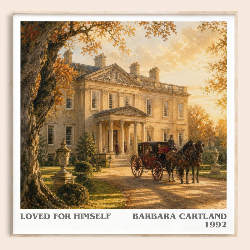 Loved For Himself literary book poster by Barbara Cartland – framed literary art print