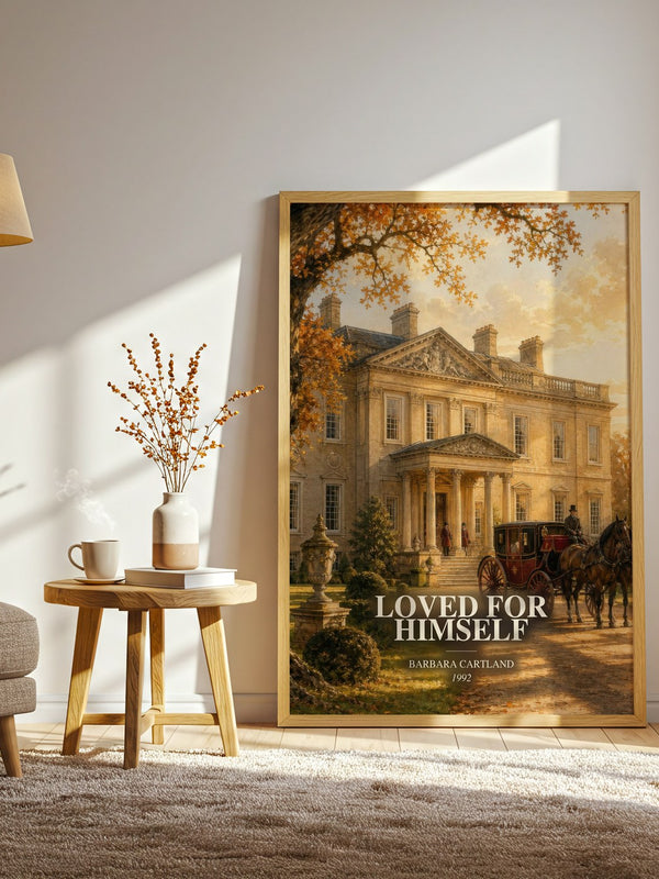 Loved For Himself watercolour print in frame leaning in hallway – romance wall art