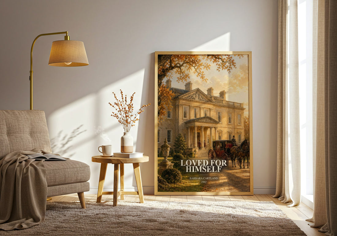 Loved For Himself watercolour print in frame leaning in hallway – romance wall art (mockup)
