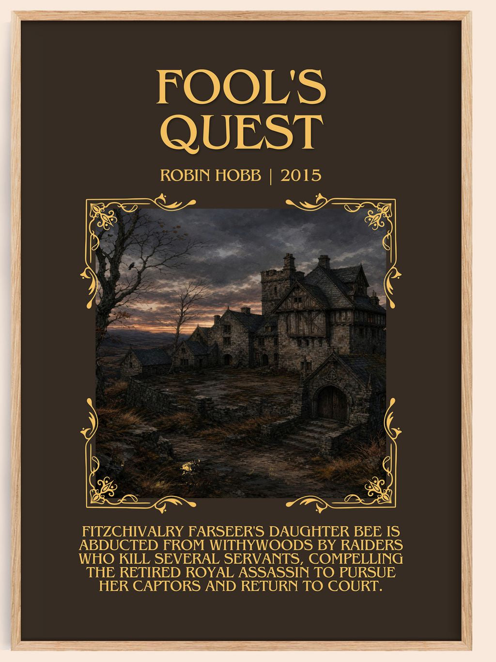 Fool's Quest Minimalist Book Poster by Robin Hobb – book poster