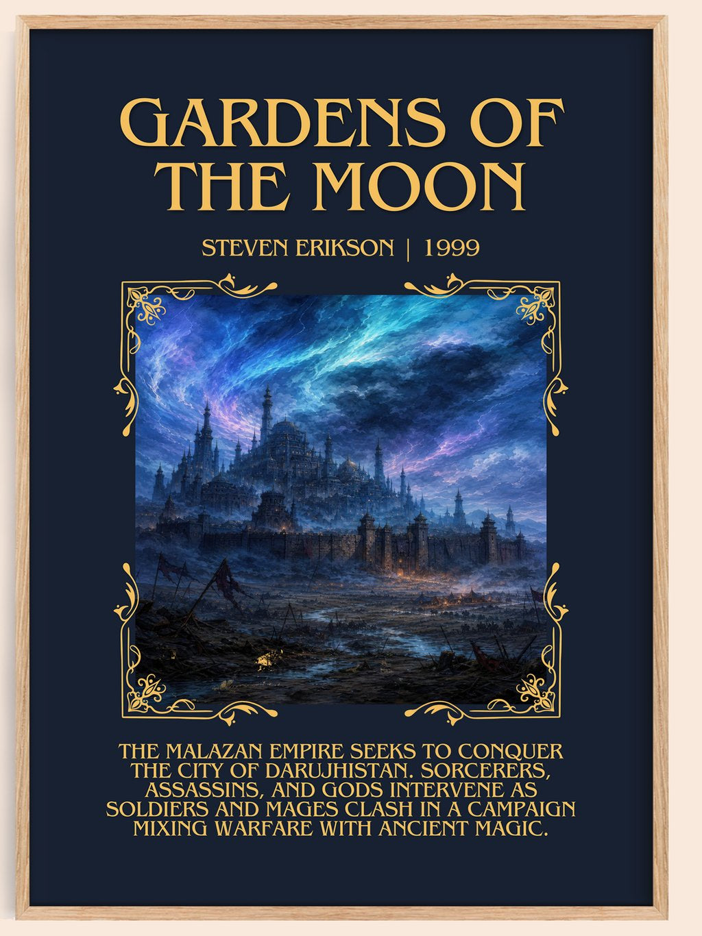 Gardens of the Moon Minimalist Book Poster by Steven Erikson – book poster
