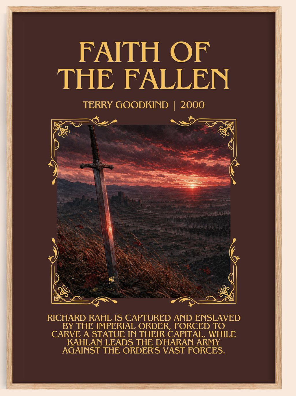 Faith of the Fallen Minimalist Book Poster by Terry Goodkind – book poster