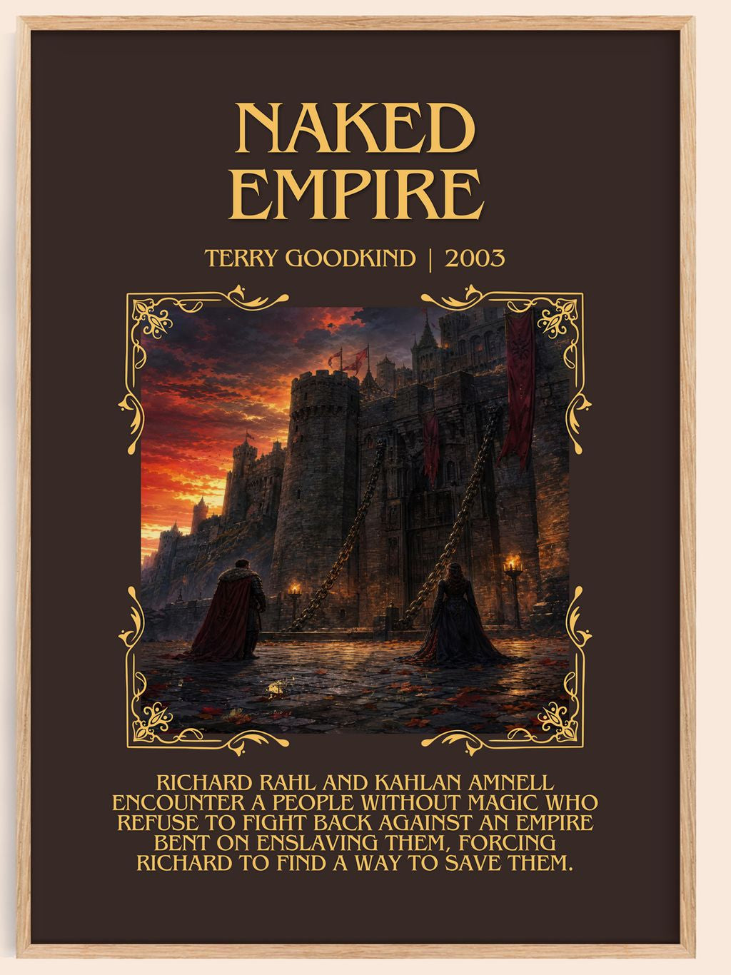 Naked Empire Minimalist Book Poster by Terry Goodkind – book poster
